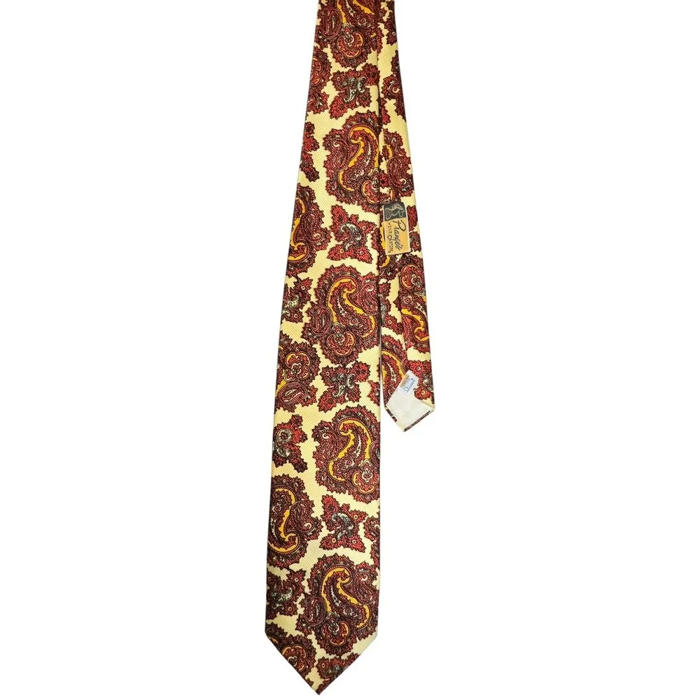 Vintage 70s Kelly 1‎ Paisley Neck Tie USA Made Bright Funky Colorful Statement